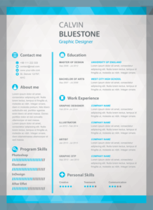 Calvin's Creative Blue Resume