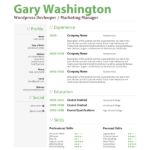 Gary's Green Professional Resume - Washington D.C.